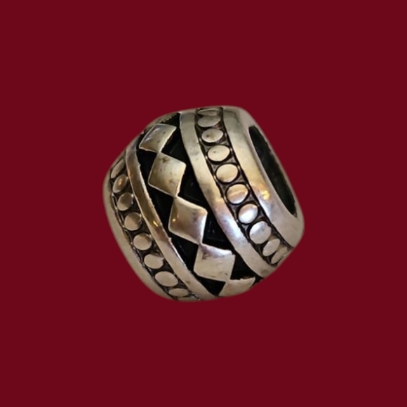 BRIGHTON Silver Plated Geometric European Bead Charm - Picture 1 of 5